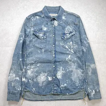 REMI RELIEF 바니스뉴욕 별주 페인트 가공 데님 셔츠 L