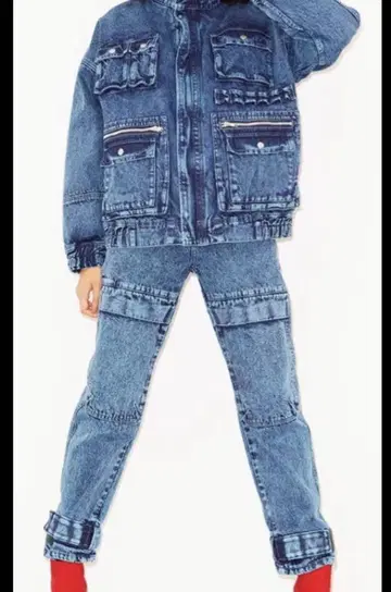 X-girl DENIM CARGO PANTS 블루