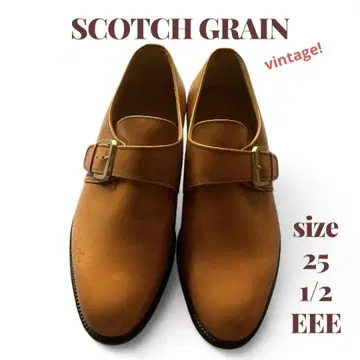 SCOTCH GRAIN 싱글 몽크 스트랩 신발 가죽 신발 25.5