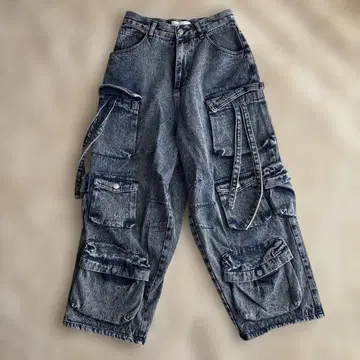adrer 인디고 XS 파라슈트 데님 카고