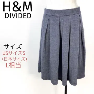 H&M DIVIDED 턱 플레어 스커트 백 지퍼 저지 스커트