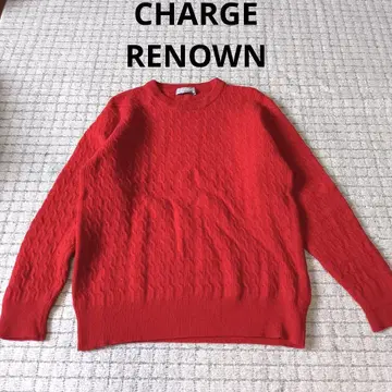 CHARGE 레나운 빨간색 케이블 니트 스웨터 M