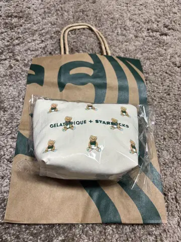 젤라또피케 베어 패턴 파우치 스벅 콜라보 젤라피케 곰