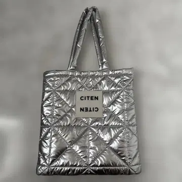 CITEN 실버 퀼팅 토트백