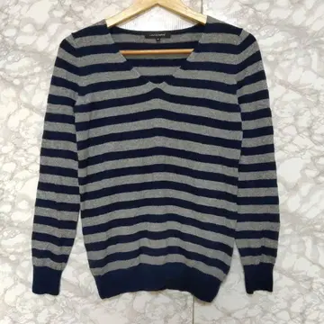 LAUTREAMONT 긴팔 니트 스웨터 보더 캐시미어 100% 38