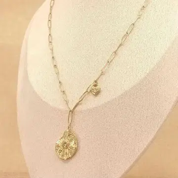 빈티지 골드 체인 지르코니아 목걸이 앤티크 하트