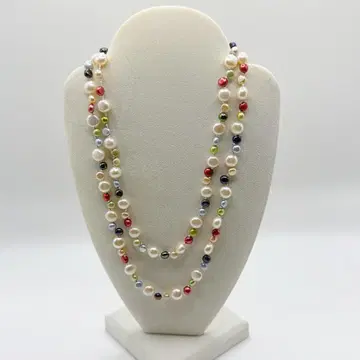 [완성품] 펄 스트링 엔드리스 목걸이 80CM 초과 롱 펄