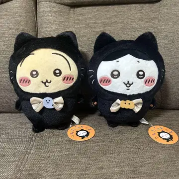 치이카와 (먼작귀) 검은 고양이 봉제 인형 하치와레, 토끼 2종 세트