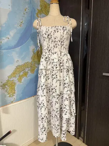 플라워 프린트 티어드 원피스 꽃무늬 원피스