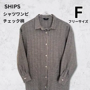 SHIPS 체크 무늬 셔츠 원피스 프리 사이즈