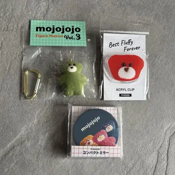 mojojojo 피규어 마스코트 페이스 클립 거울 곰 3종 세트