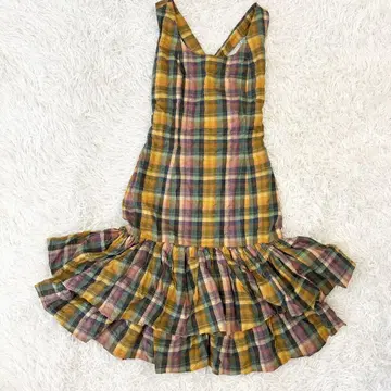 49AV 준코 시마다 슬리브리스 원피스 체크 모리걸