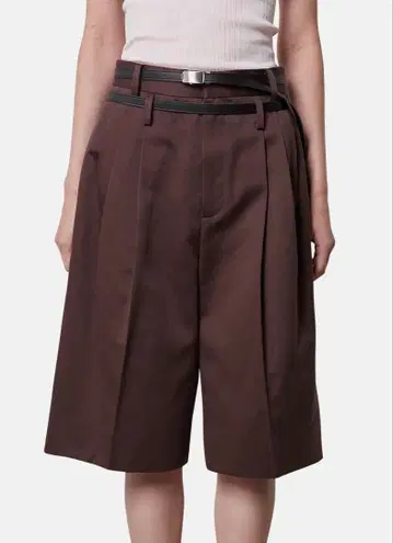 미사용 새상품 IRENE 벨트 포함 하프 팬츠 브라운