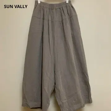 SUN VALLY 그레이 주 가우초 팬츠 허리밴딩 턱 포함