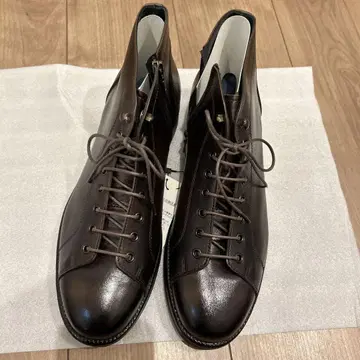 미사용 새상품 니콜 다크 브라운 가죽 하이컷 부츠 26cm