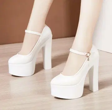 [ 새상품 ] 15cm 힐 화이트 흰색 결혼식 웨딩 브라이덜 신발
