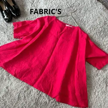 FABRIC'S 린넨 100% 빨간색 셔츠 프리 사이즈