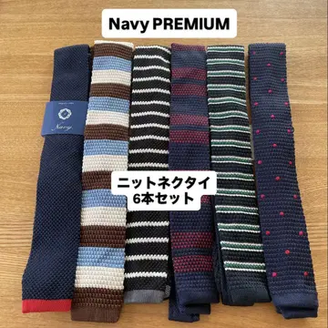 [ 미사용 새상품 ] Navy PEMIUM (네이비) 니트 넥타이 6세트