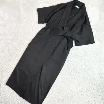 L'Or 로르 롱 가디건 가운 벨트 포함 블랙 F 사이즈