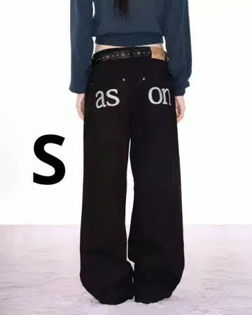as on ason 블랙 스트레이트 데님 팬츠