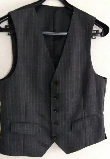 남성용 베스트 그레이 스트라이프 포멀 베스트 170cm