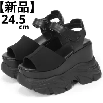 [새상품] GRL 그레일 통굽 스포츠 샌들 24.5 블랙 BLACK