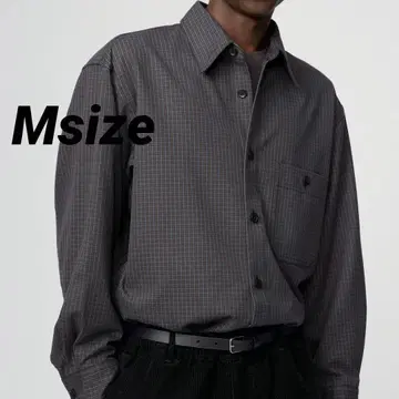 UNIQLO U 트윌 워크 오버 사이즈 셔츠 Msize 다크 그레이