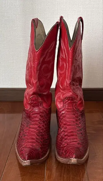 EL MALCREADO 빈티지 웨스턴 부츠 레드