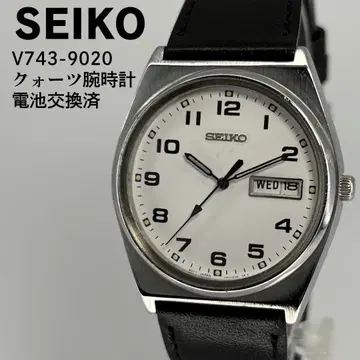 세이코 V743-9020 쿼츠 시계 전체 숫자 다이얼 배터리 교환 완료