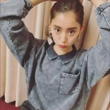 AMERI 케미컬 워시 리브 컬러 맨투맨 그레이 트레이닝복