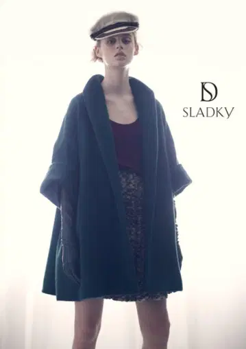 sladky 스라도키 여배우 코트 블랙 하프 코트 울 캐시미어