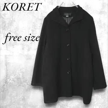 KORET 코렛 캐시미어 100% 블랙 코트 심플 고급 럭셔리