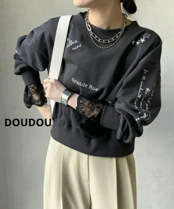[ DOUDOU ] 로고 자수 전후 2WAY 상의