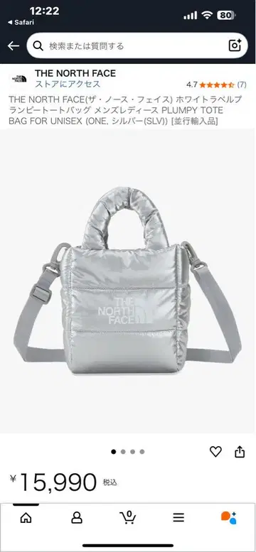 THE NORTH FACE 플랜피 토트백 실버