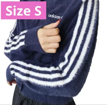 adidas 아디다스 플러피 니트 가디건 샤기 니트