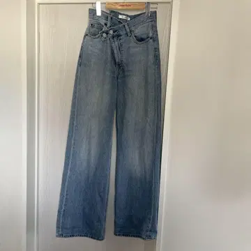 moussy cross waist wide straight 0 사이즈