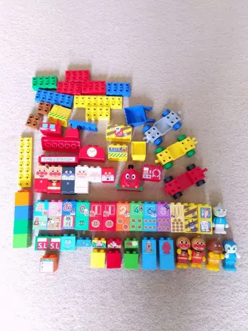 호빵맨 블록 즐거운 탈것 바구니 블록 라보 완구