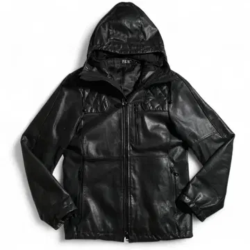 avirex P.D.W. 가죽 자켓 파카 후디 패디드