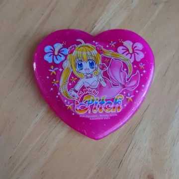 피치피치 피치 하트형 컴팩트 거울 레트로 부록