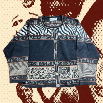 LAN KNITS 애니멀 무늬 니트 가디건