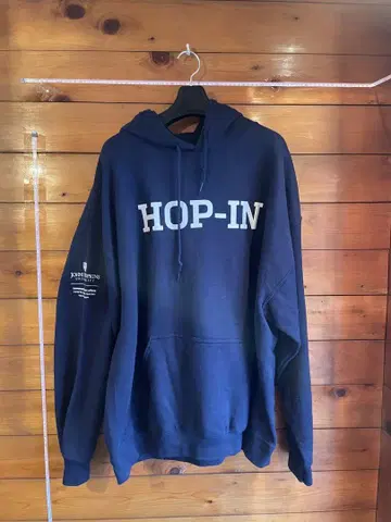 HOP-IN 네이비 후드 부착 후드티