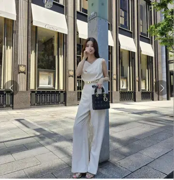 랜디 드레이프 엘레강스 콤비네존 아이보리