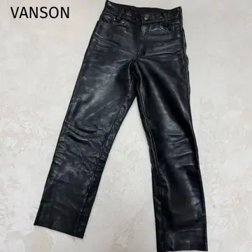 새상품급 VANSON USA제 가죽 팬츠 소가죽 블랙 사이즈 30