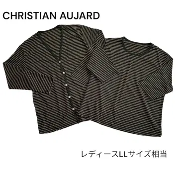 CHRISTIAN AUJARD 세트 상품 보더 가디건 긴팔 보더 셔츠