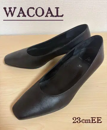 와코루 Success walk 블랙 펌프스 스퀘어토 23cmEE