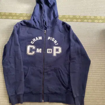 CHAMPION CMP 네이비 풀 집업 후드티 90s