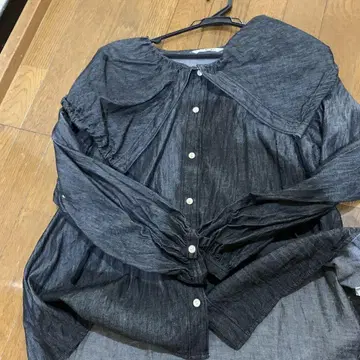 tumugu; 데님 긴팔 블라우스