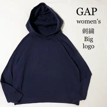 GAP 네이비 동일 컬러 자수 로고 맨투맨 풀오버 후드티 여성용