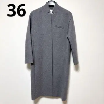 르쉘블루 체스터 스탠드 카라 울 코트 그레이 36