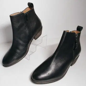 JOURNEE COLLECTION 천연 가죽 사이드 지퍼 부츠 25.5
